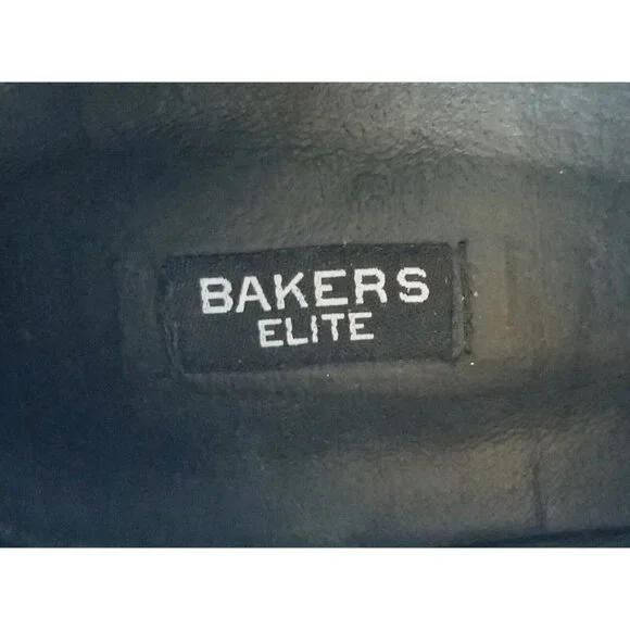 BAKERS ELITE Black Settle Frayed Leather Ankle Booties 39 8.5 Heeled Zipper Trim - Picture 3 of 12